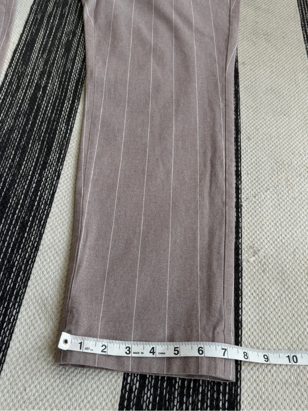 Banana Republic Women's Sloan Cut Taupe Pinstripe Ankle Dress Pants Size 16L